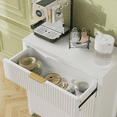 thumbnail image 2 of Aufeile Sideboard Buffet Cabinet with Storage Drawers, Adjustable Shelves for Dining Room, Kitchen, Living Room, White, 2 of 9