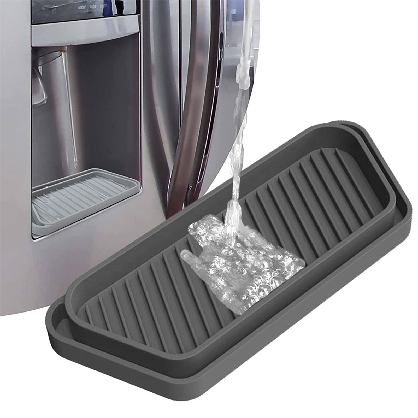 Refrigerator Drip Tray Catcher Fridge Drip Tray Water Dispenser Silicone Pan for Drainage, Size: 20.5X8.5CM