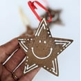 thumbnail image 2 of Handmade Eco-Friendly Coconut Shell Star Ornaments Smiling Face Design Set Of 3 Christmas Home Decor, 2 of 5