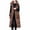 Coffee, variant on FNFHFY Women's Long Style Jacket Vests Solid Color Fall Winter Hooded Vests Slim Fashion Double Side Big Pockets Outing Gilets