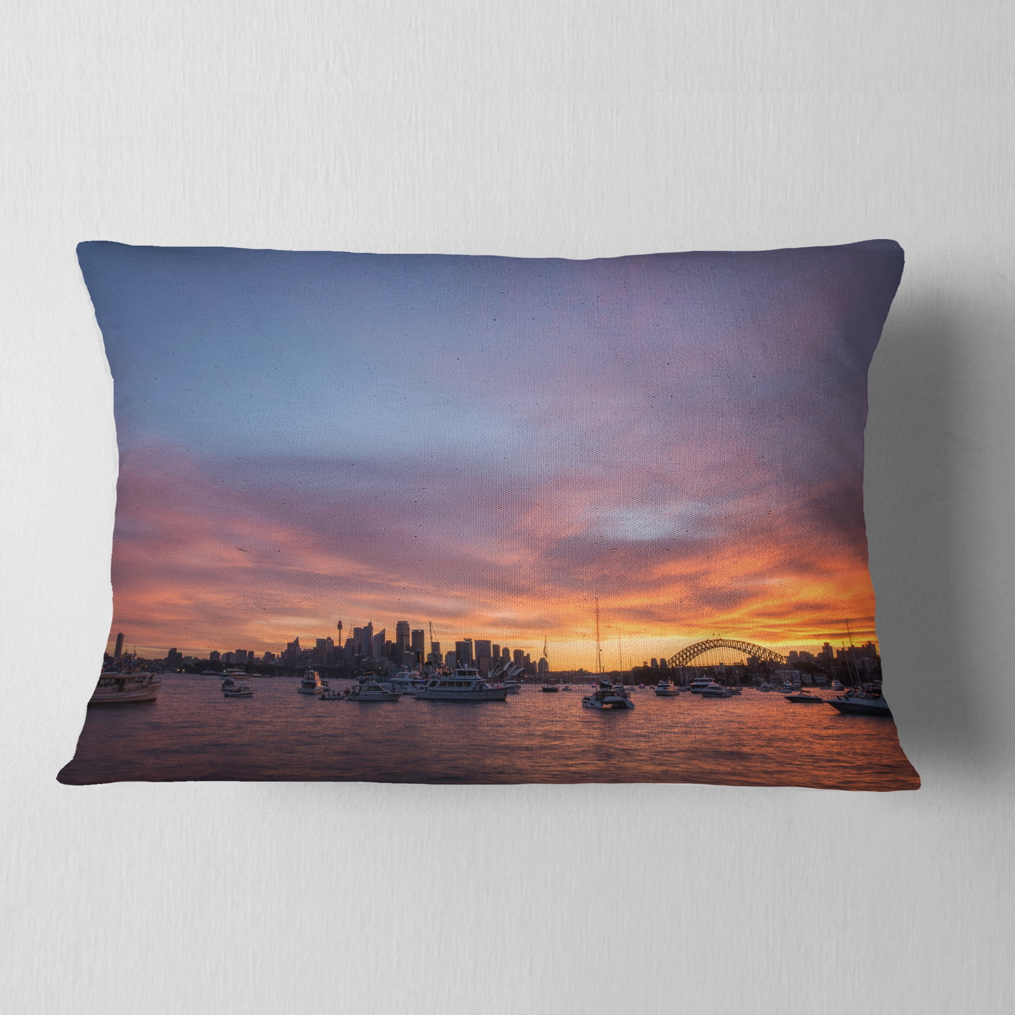 Designart 12" x 20" Multi-color Polyester Throw Pillow
