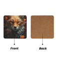 thumbnail image 2 of Xecao Floral Fox for MDF Cork Coaster 4 Pcs,Drink Coasters,Suit for House Warming Gifts New Home ,Coffee Table Decor-Square, 2 of 7