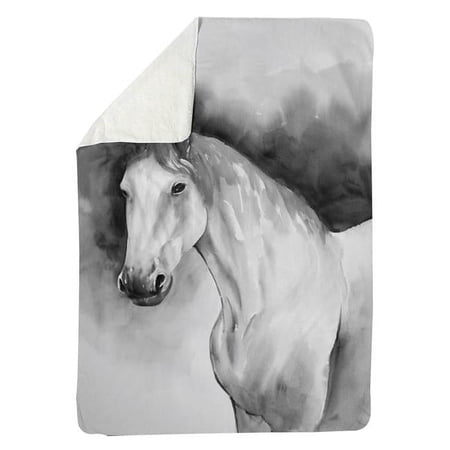 Begin Home Decor 5545-6080-AN436 60 x 80 in. Domino Horse-Sherpa Fleece Blanket
