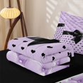 thumbnail image 5 of Manfei Cute Bowtie Zipper Queen Comforter Set with Fitted Sheet and 2 Pillowcases,Cartoon Polka Dot Zipper Bedding Set,Black Reversible,4 Pieces, 5 of 7