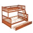 thumbnail image 5 of Tcbosik Twin over Full Size Wood Bunk Bed with 2 Drawers for Bedroom, Walnut, 5 of 10