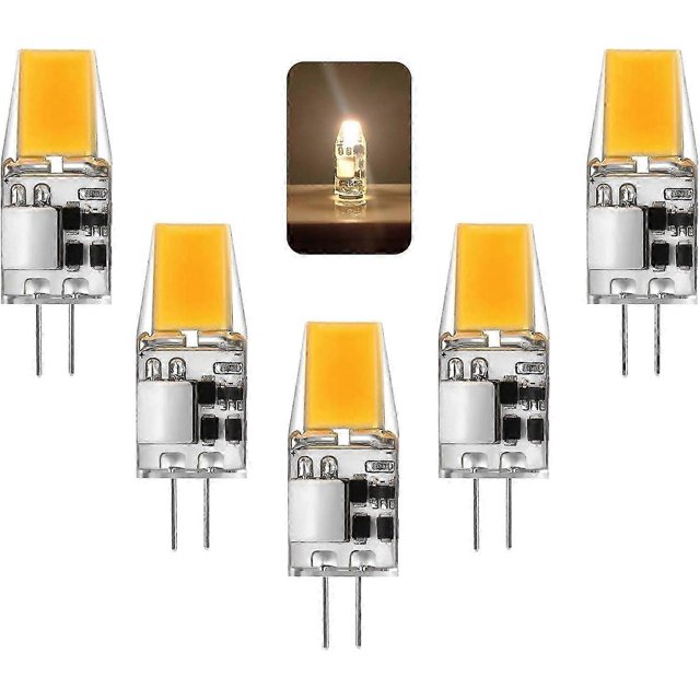 G4 LED Bulb, LED G4 4W Equivalent 50W Halogen Lamp, AC/DC 12V G4 Bulbs, Non-Dimmable, Warm White 3000K 500LM Eye Protection, 5PCs