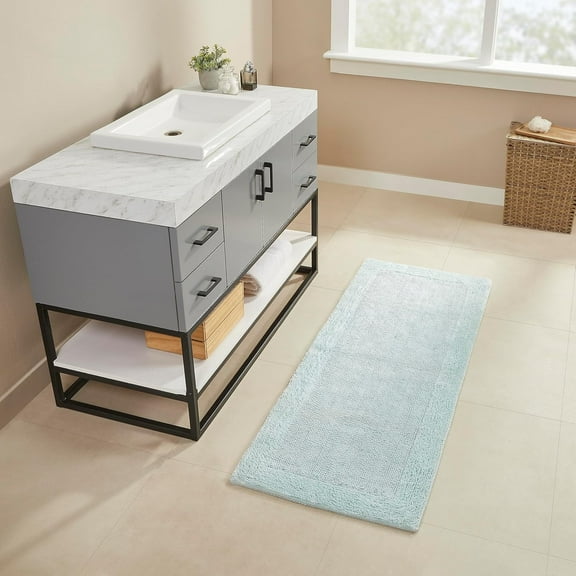 Chesapeake Bella Napoli Misty Blue Bath Runner (24" x60")