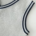 thumbnail image 6 of FAOWME Kids Boys Girls Knitted Vest Sleeveless V Neck Knitted Patchwork Warm Loose Knitwear Top For Autumn Winter Daily Wear,Grey,12-13 Years, 6 of 9