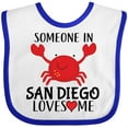 thumbnail image 3 of Inktastic Someone in San Diego Loves Me Gift Boys or Girls Baby Bib, 3 of 4
