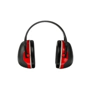 3M PELTOR X3A Over-the-Head Earmuffs, 28 dB NRR, Black/Red, 1 pair