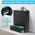 thumbnail image 5 of 52inch High 4 Drawer Metal Lateral Filing Cabinet - File Cabinets, Lockable Storage, Organizes Hanging Files (Letter/Legal/F4/A4 Size), Requires Assembly, 5 of 6