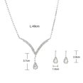 thumbnail image 6 of Faty-T Bridal Wedding Jewelry Set Silver Rhinestone Necklace Earrings Sets Formal Costume Jewelry for Women and Brides, 6 of 10