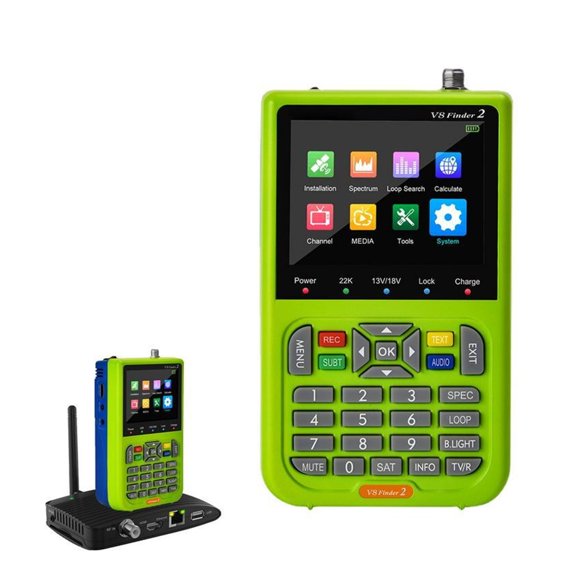 Satellite Finder Signal Meter Portable TV Satellite Finder Meter With 3.5inch LCD Display H.264 Code Signal Meter Digital ,Easy to Use