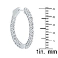 thumbnail image 3 of SZUL Women's AGS Certified 2 Carat TW Round Diamond Hoop Earrings with Push Down Button Locks in 14K White Gold, 3 of 4
