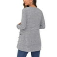 thumbnail image 2 of Gomelly Women Outwear Open Front Cardigans Soft Cardigan Sweater Ladies Knitwear Holiday Blouse Solid Color Gray XL, 2 of 3
