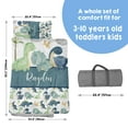 thumbnail image 5 of AOLOA Custom Toddler Nap Mat for Preschool, Personalized Name Kids Nap Mat for Daycare Kindergarten Boys Girls, Sleeping Bag with Pillow Blanket, Thick Padded Rolled Napping Mats, Green Dinosaur, 5 of 8