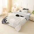thumbnail image 2 of Homewish Vintage Boho Geometric Twin Comforter Sets,Modern Abstract Stripes Bedding Set,Cream,Light Gray Reversible,2 Pieces,1 Comforter and 1 Pillowcase, 2 of 7