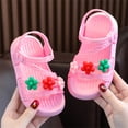 thumbnail image 2 of Cathalem Girls Talons Bas Sandals Bas Talon Robe Pompe Cheville T Sangle Fleur Chaussure, Rose 33, 2 of 5