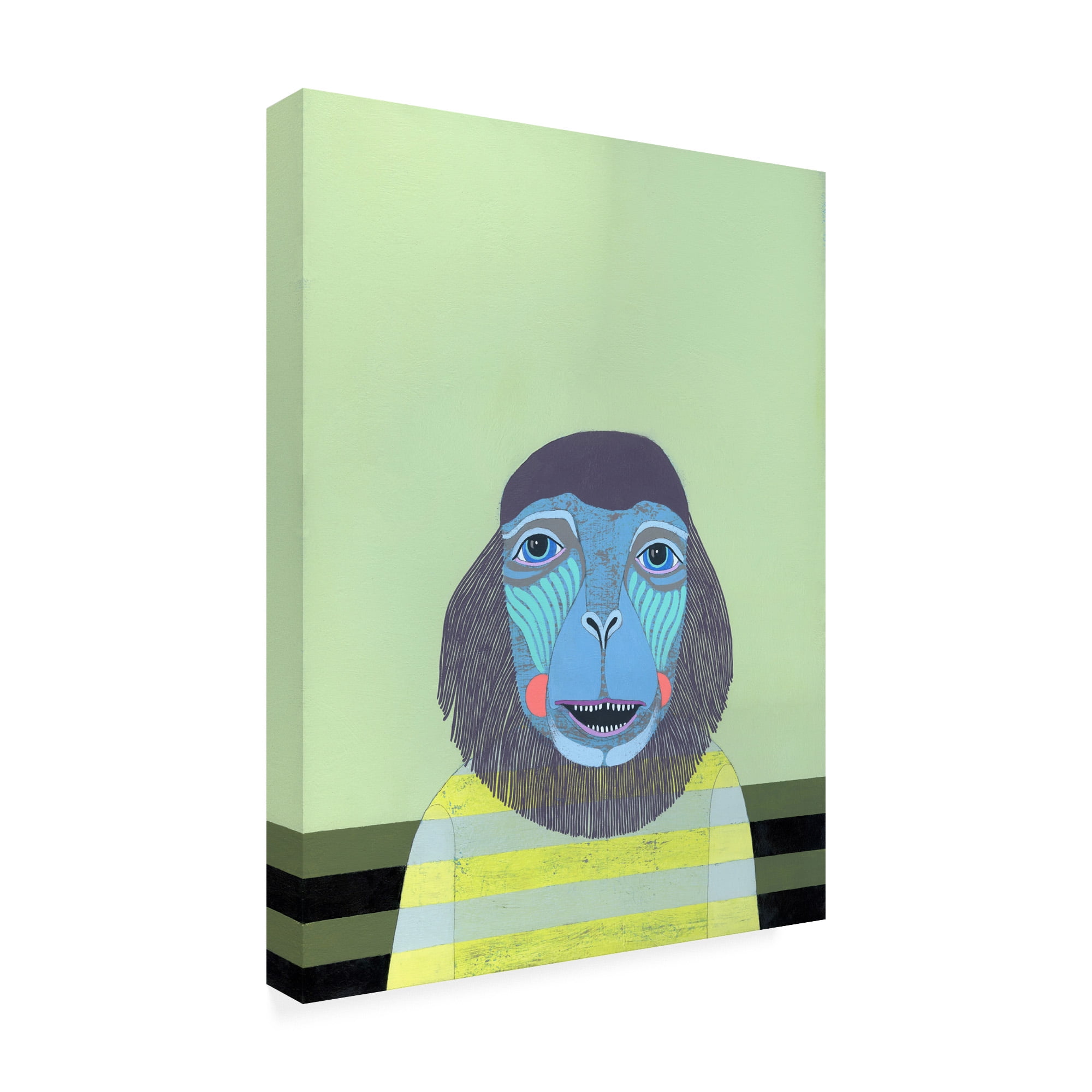 Trademark Fine Art 'Monkey Blue' Canvas Art by Jennifer Davi
