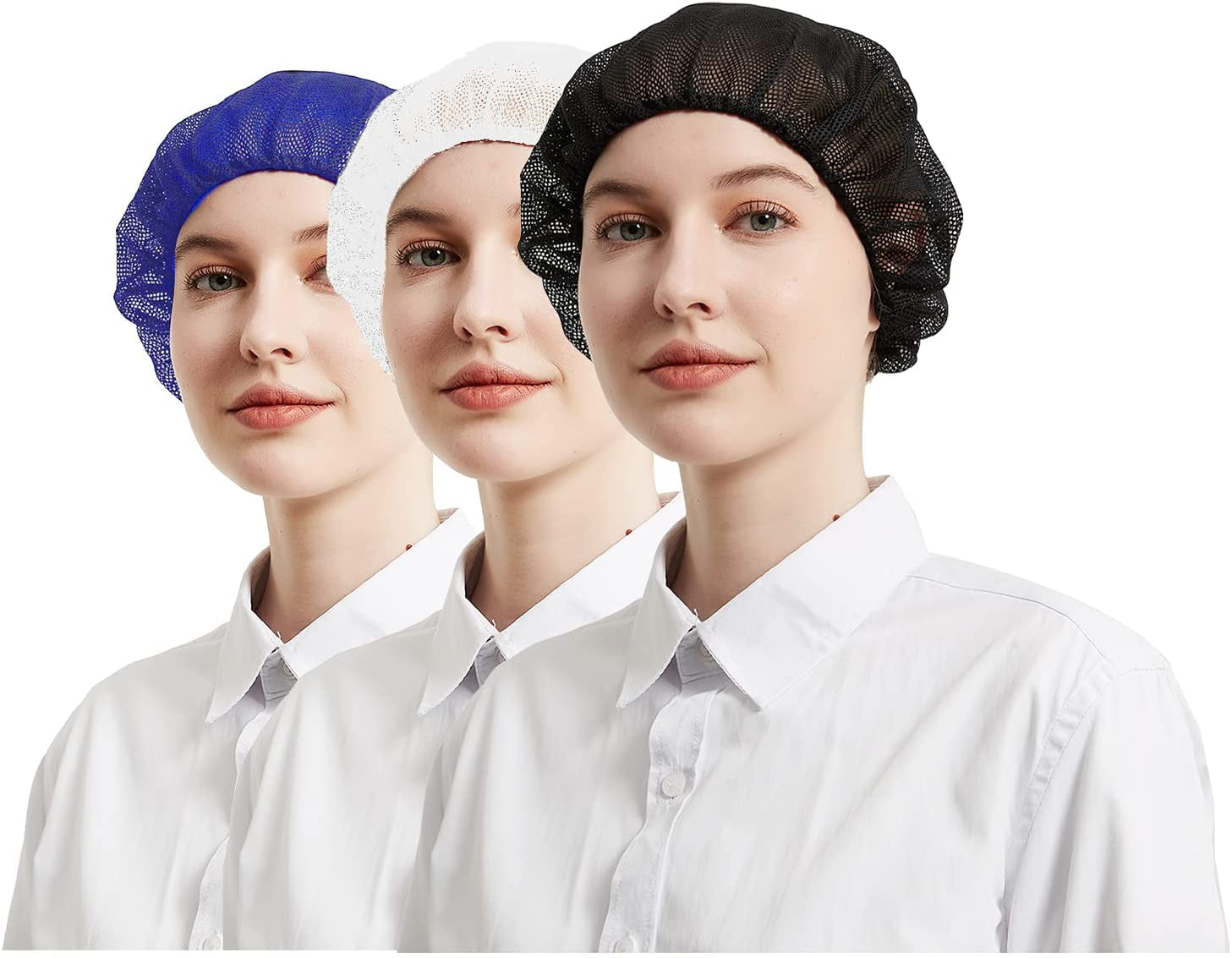 200 Disposable white peaked caps with snood suitable for Catering etc 