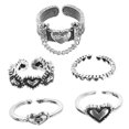 thumbnail image 5 of LOLIPPYY 5Pcs Creative Open Rings Heart Shape Adjustable Finger Jewelry Fashion Accessory, 5 of 8