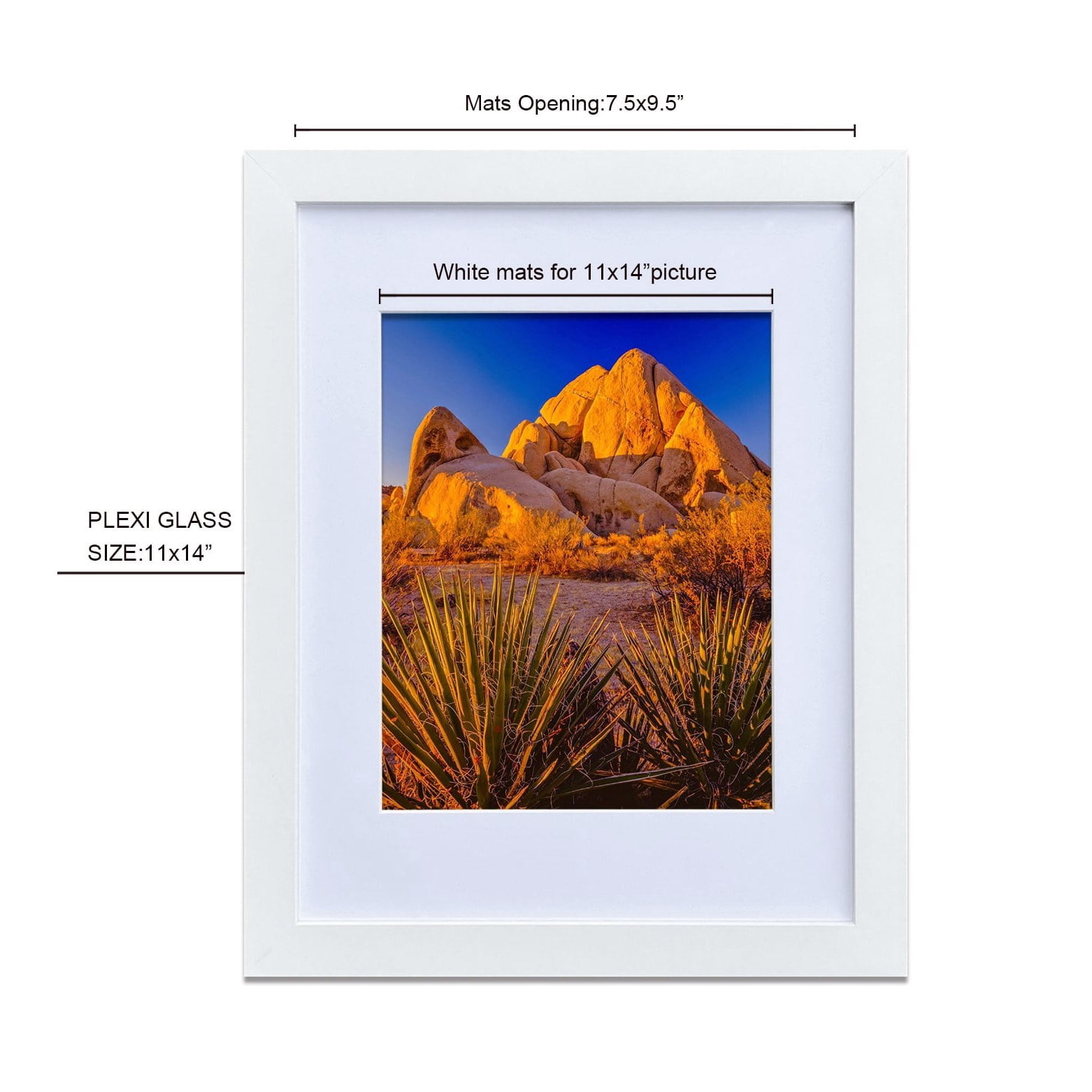 Picture Frame MDF White 11*14" Wall Mount & Tabletop Display, Pack of 2