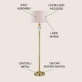 thumbnail image 4 of JONATHAN Y Evelyn 60" Crystal / Metal LED Floor Lamp, Brass Gold/Clear, JYL2030A, 4 of 7