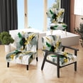 thumbnail image 1 of Designart "Abstracted Perspectives in Yellow and Green II" Yellow Abstract Upholstered Accent Chair - Modern Arm Chair For Living Room, 1 of 7