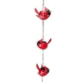 thumbnail image 2 of Things2Die4 85-inch Metal Rain Chain - 7 Red Cardinal Birds - Weighted Bell - Brown Finish - Bright Red - Size 85 inch, 2 of 12