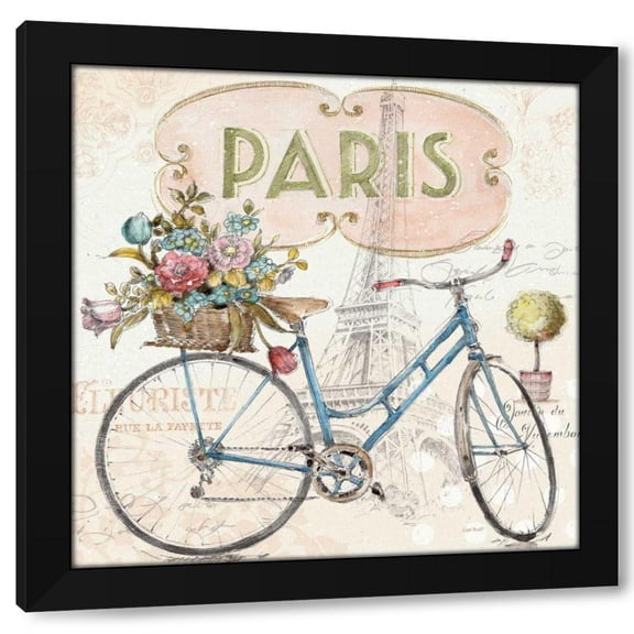 Lisa Audit 12x12 Black Modern Wood Framed Wall Art Titled - Paris Forever III