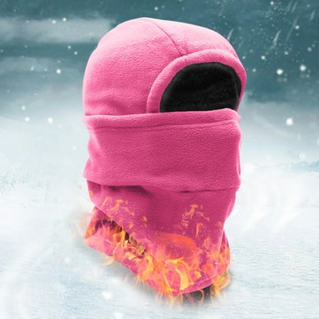 

MRULIC hats for men Women s Warm And Windproof Plus Velvet Mask Face Protection Riding Lei Feng Hat Sleeve Neck Bib Hotpink + M