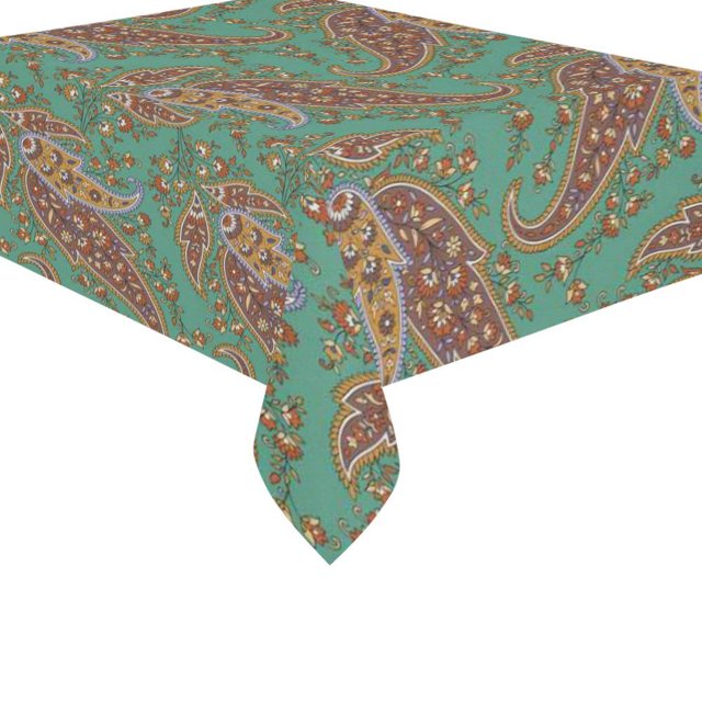 Juego de manteles florales de Paisley indio verde 150x210 cm ABPHQTO