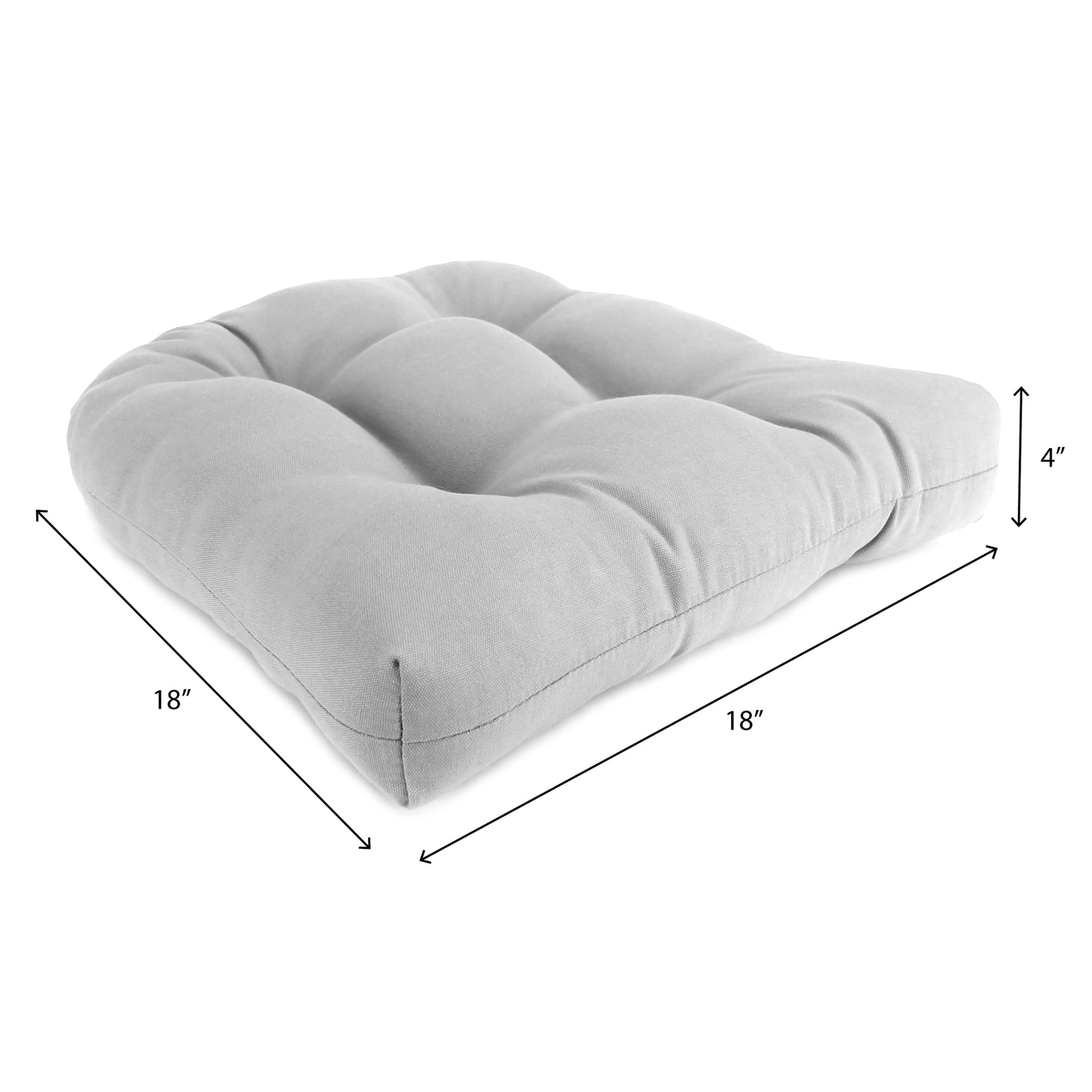 Jordan Manufacturing Sunbrella 18" x 18" Cast Mist Light Teal Solid Square Tufted Contoured Outdoor Wicker Seat Cushion (2 Pack)