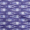 thumbnail image 1 of oneOone Cotton Poplin Indigo Blue Fabric Asian Block Fish Sewing Material Print Fabric By The Yard 56 Inch Wide, 1 of 4