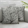 thumbnail image 3 of Hand Crafted Embroidered Square Decorative Accent Throw Pillow Cover - for Master Bedroom, New Home, Anniversary, Farmhouse, Couch, Sofa - Leaves-Natural, 3 of 5