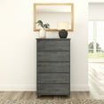 thumbnail image 2 of Plank+Beam Solid Wood Farmhouse 5 Drawer Dresser, Driftwood, 2 of 12