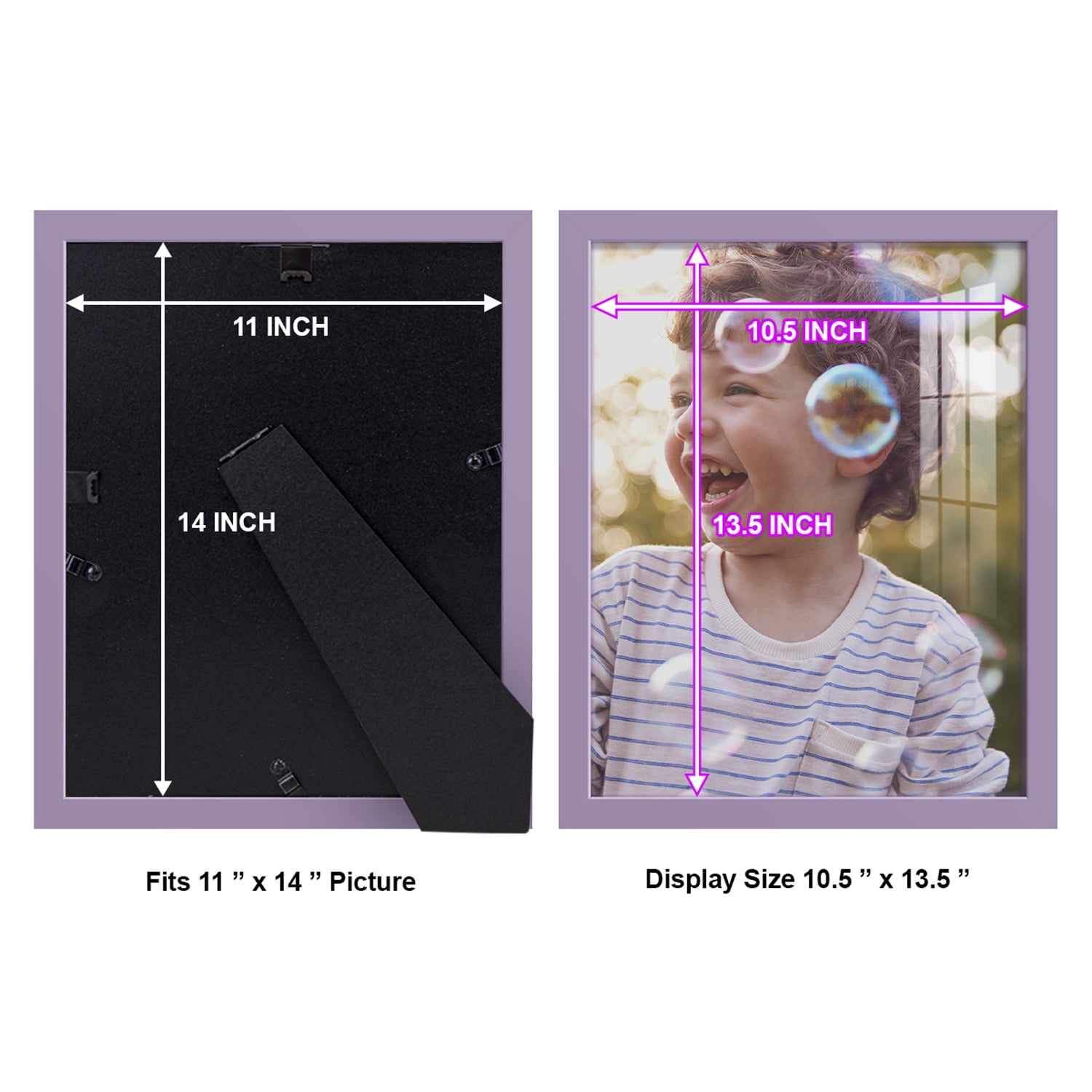 Modern 11 in. x 14 in. Violet Picture Frame (Set of 2)