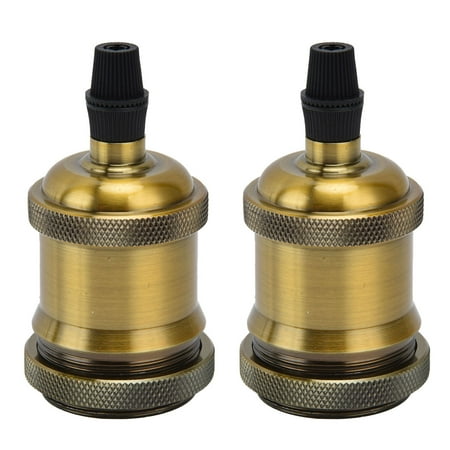 

2024 2PCS Vintage Lamp Socket Retro Aluminum Lamp Holder DIY Accessories for E26/27 Vintage BulbsYellow Bronze