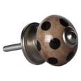 thumbnail image 3 of 1.5" x 1.5" x 1.5" Ceramic Metal Brown Black 12 Pack Knob, 3 of 3