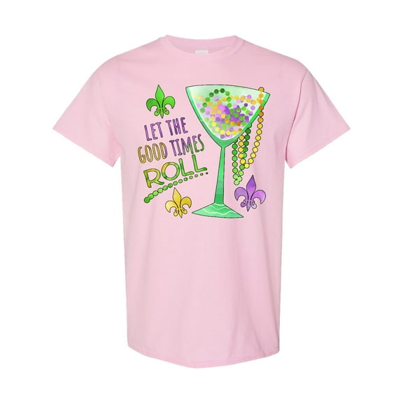 Inktastic Let the Good Times Roll Mardi Gras Goblet and Beads T-Shirt