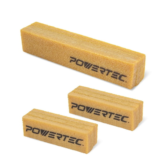 POWERTEC Abrasive Cleaning Sticks 8-1/2" and 4-1/2“ Set for Sanding Belts & Discs | Natural Rubber Eraser - Woodworking Shop Tools for Sanding Perfection, 72215