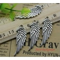 thumbnail image 2 of U8MO 4/30/50X Retro Jewelry Making angel wings alloy charms pendant DIY 33x11mm-ancient silver-4pcs, 2 of 4