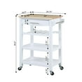 thumbnail image 5 of Convenience Concepts Ellaine 4 Tier Butcher Block Kitchen Cart with Drawer and Wine Rack, White/Butcher Block, 5 of 11