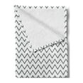 thumbnail image 2 of Modern Soft Flannel Fleece Blanket, Zig Zag Chevron Lines Angled Stripes Wave Sealife Theme Like Repeating Pattern Image, Cozy Plush for Indoor and Outdoor Use, 60" x 80", Grey White, by Ambesonne, 2 of 5