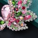 thumbnail image 3 of Broche de ramo de hojas de diamantes de imitación de cristal colorido elegante para mujer p, 3 of 5
