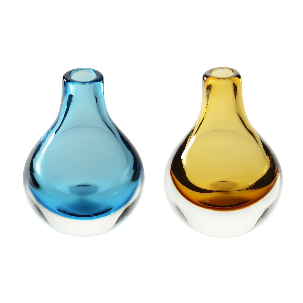 CASAMOTION Home Decor Accent Vase Hand Blown Art Solid Color Glass Bud