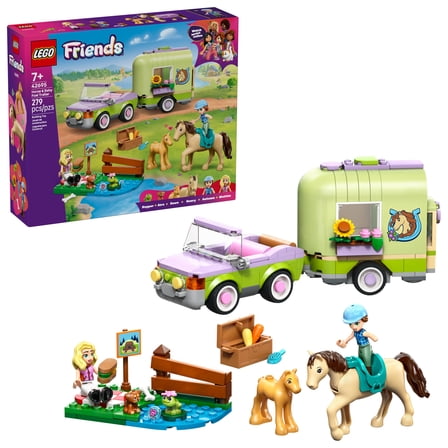 LEGO Friends Horse & Baby Foal Trailer Building Toy for Girls & Boys - Pretend Play Set for Kids, Ages 7  - W/Autumn & Matilde Minidolls, Toy Animals, & Accessories - Gift Idea for Birthdays - 42695