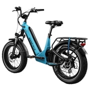 Magicycle Deer 2.0 Step-thru Electric Bike, 1000W Motor, 52V 20Ah Battery, 20 Tires, 32mph , 120 Miles Range, Hydraulic Disc Brakes, Torque Sensor, Full Suspension - Blue Black