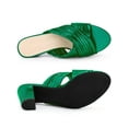 thumbnail image 4 of BLISSFUL STEP Women's Shoes Strap Slip on Block Heel Slide Sandals Green 8, 4 of 7