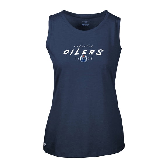 Women's Levelwear  Navy Edmonton Oilers  Macy Scratched Tank Top